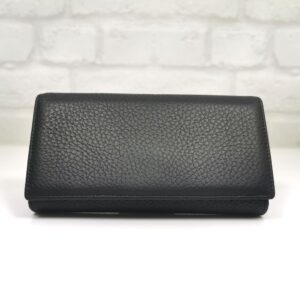 Черно дамско портмоне естествена кожа - EvrikaShop