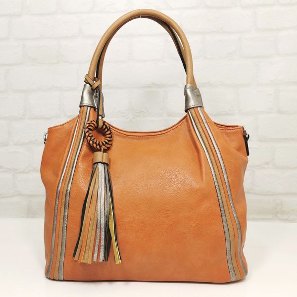 Дамска чанта Мария С портокалова - EvrikaShop