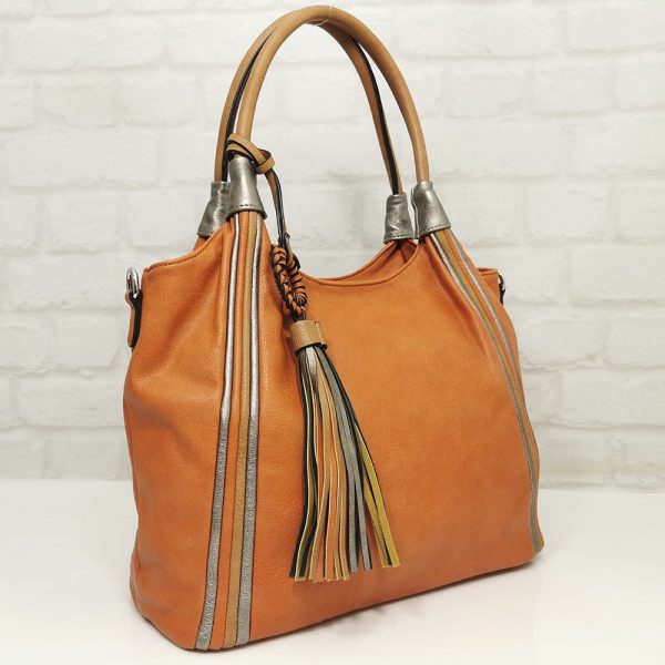 Дамска чанта Мария С портокалова - EvrikaShop