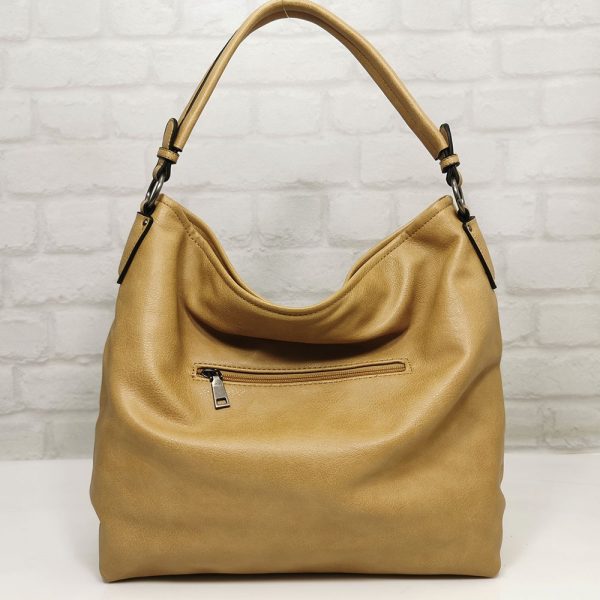 Дамска чанта Мария С бежова от Италия - EvrikaShop