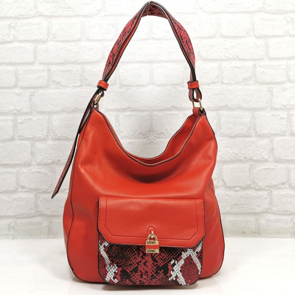 Дамска чанта Мария червена от Италия - EvrikaShop