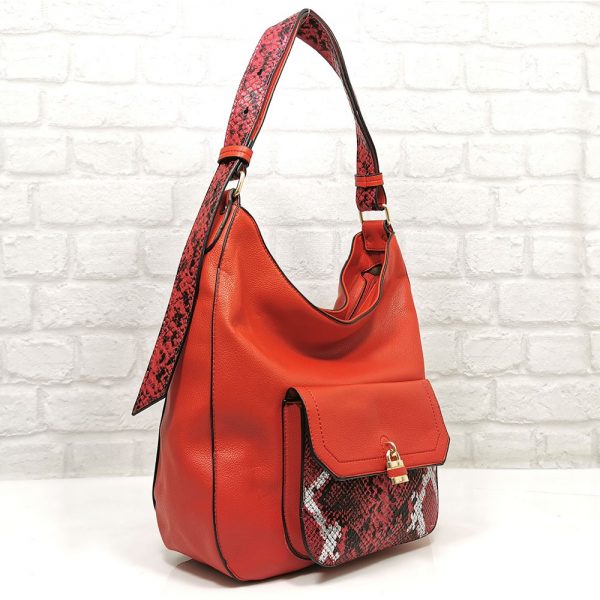 Дамска чанта Мария червена от Италия - EvrikaShop