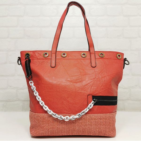 Чанта Мария С червена голяма от Италия - EvrikaShop