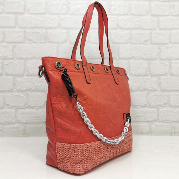 Чанта Мария С червена голяма от Италия - EvrikaShop