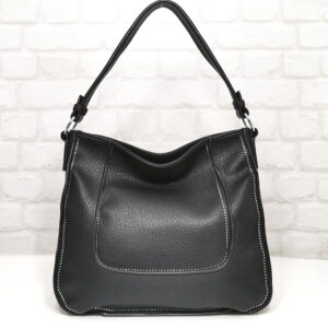 Черна дамска чанта Мария С, внос от Италия - EvrikaShop