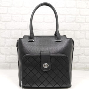Черна дамска чанта Мария С от Италия - EvrikaShop