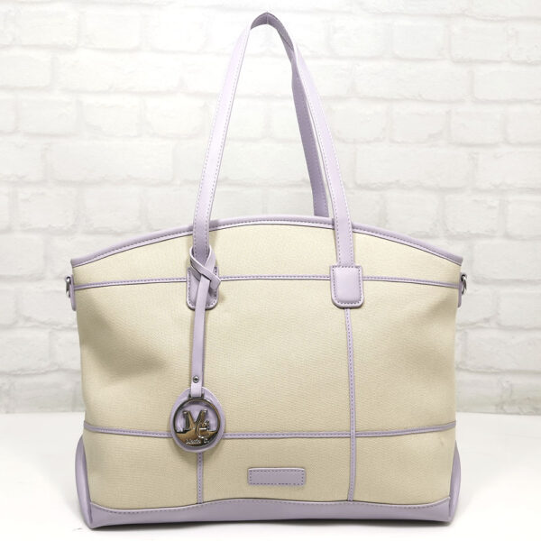 Чанта Мария С 351552ЕЛ с лилаво, текстил с еко кожа