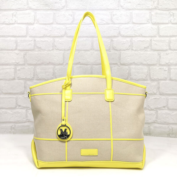 Чанта Мария С 351552ЕЖ с жълто, текстил с еко кожа