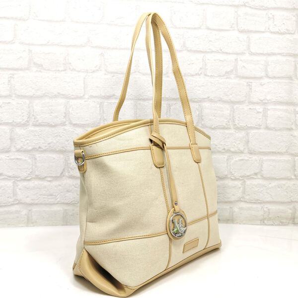 Дамска чанта Мария С с бежово от Италия- EvrikaShop