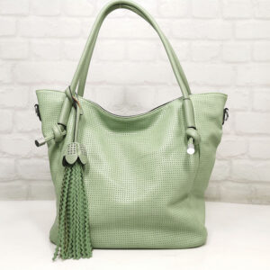 Голяма дамска чанта Мария С зелена - EvrikaShop