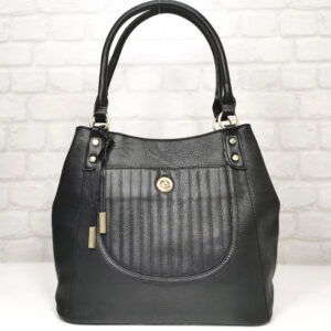 Дамска черна чанта Мария С от Италия - EvrikaShop