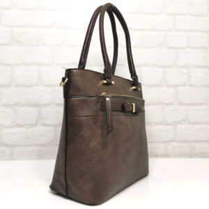 Дамска чанта Мария С тъмно кафява от Италия - EvrikaShop
