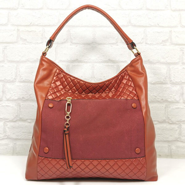 Червена дамска чанта Мария С от Италия - EvrikaShop