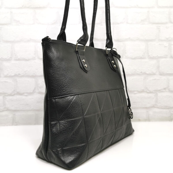 Удобна черна дамска чанта Еврика с прегради - EvrikaShop