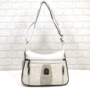 Дамска чанта Еврика мръсно бяло с цветове - EvrikaShop