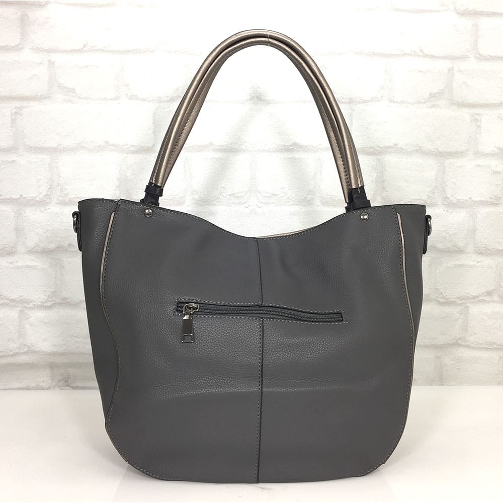 damska-chanta-35559t Дамска чанта Мария в тъмно сиво от Италия - EvrikaShop ®