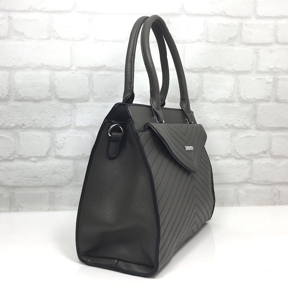 damska-chanta-326530-10 Дамска чанта Silvia Rosa сива , внос от Италия - EvrikaShop