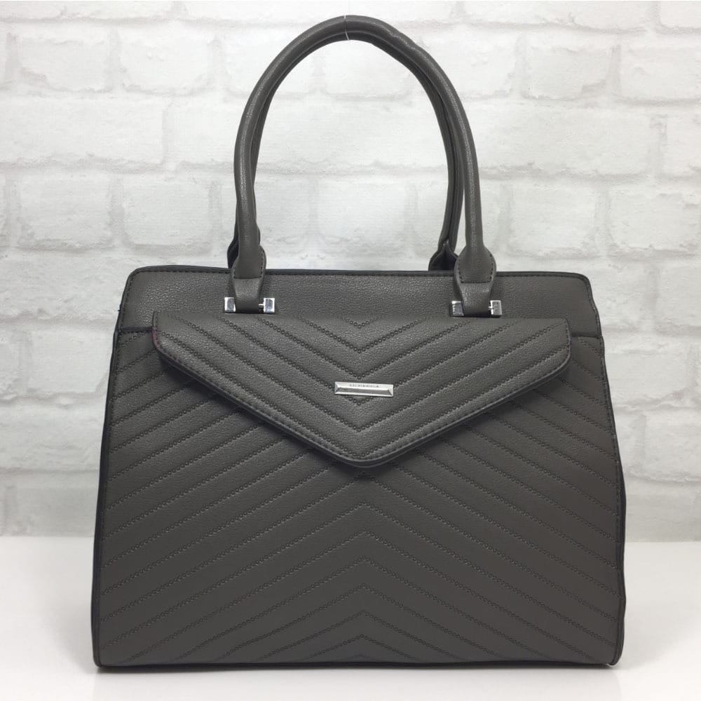 damska-chanta-326530-9 Дамска чанта Silvia Rosa сива , внос от Италия - EvrikaShop