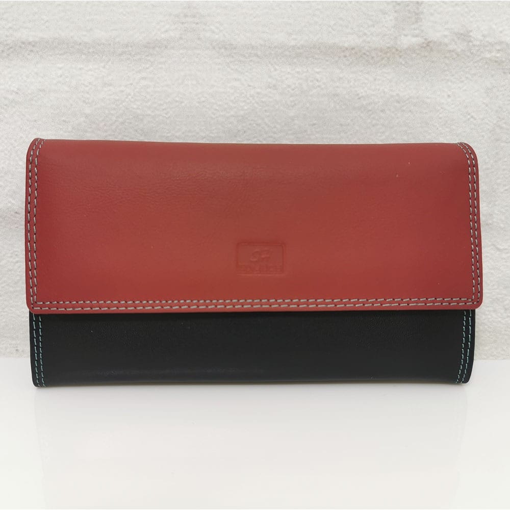 damsko-portmone-406-4 Дамско портмоне естествена кожа черно с червено - EvrikaShop