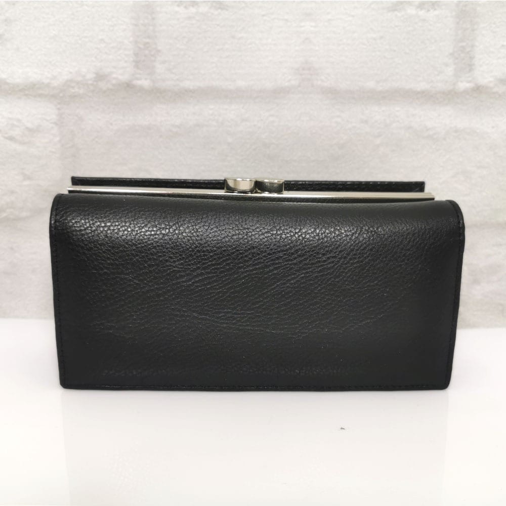 damsko-portmone-1519B Голямо дамско портмоне естествена кожа черно - EvrikaShop
