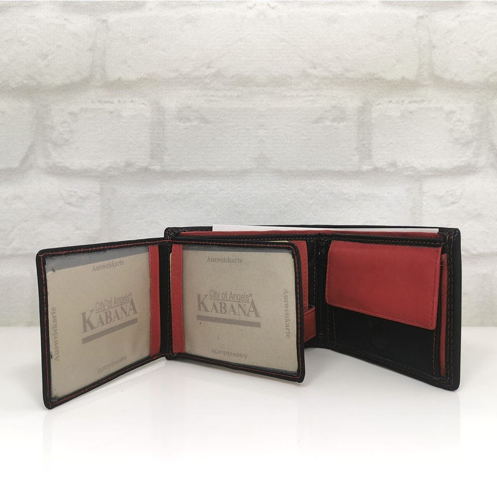 majki-portfejl-GAP-7207WGS-2 Черен мъжки портфейл от естествена кожа с червени акценти