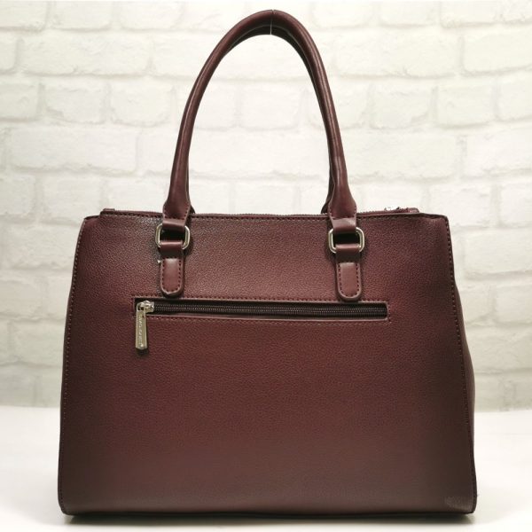 Стилна дамска чанта David Jones тъмно бордо - EvrikaShop