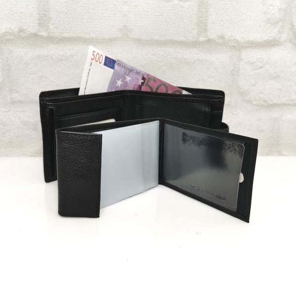 Мъжки портфейл от естествена кожа черен - EvrikaShop