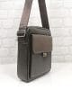 Чанта мъжка 967ТК тъмно кафява кожа, средна големина