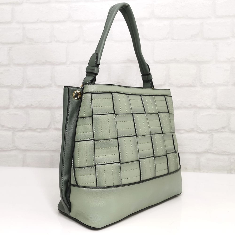 damska-chanta-351045-10 Дамска чанта Мария зелена с преливащ ефект - EvrikaShop