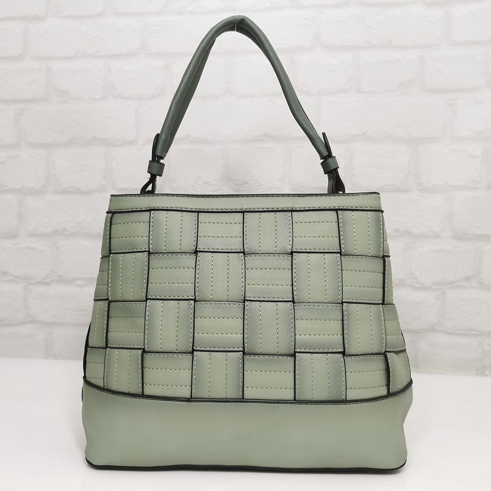 damska-chanta-351045-9 Дамска чанта Мария зелена с преливащ ефект - EvrikaShop