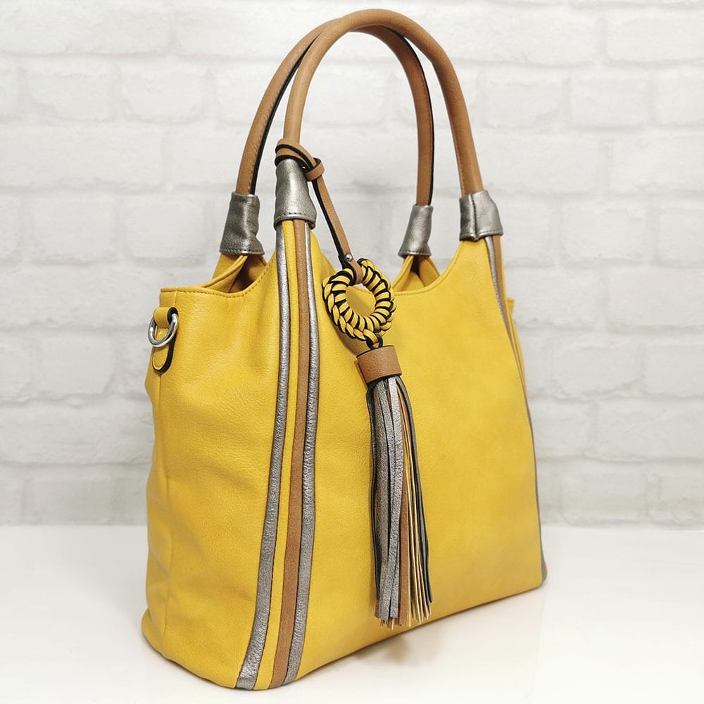 damska-chanta-351129-11 Дамска чанта Мария С жълта от Италия - EvrikaShop