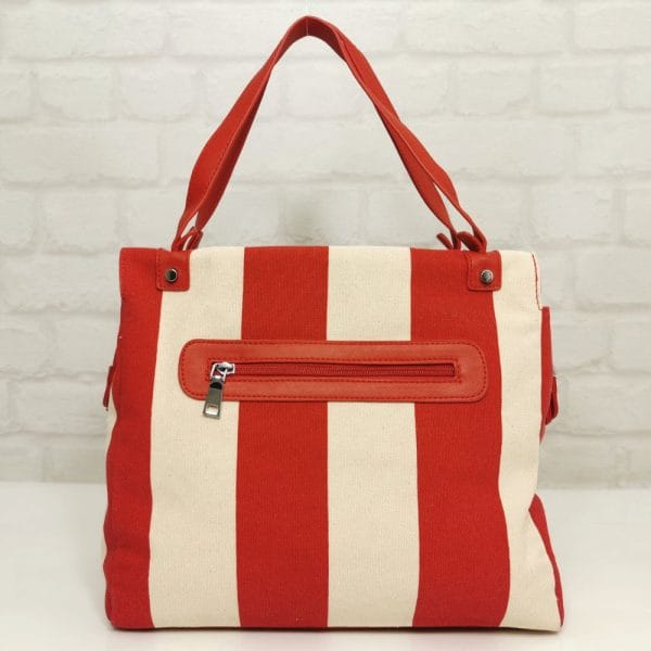 Дамска чанта Мария С червена с екрю - EvrikaShop