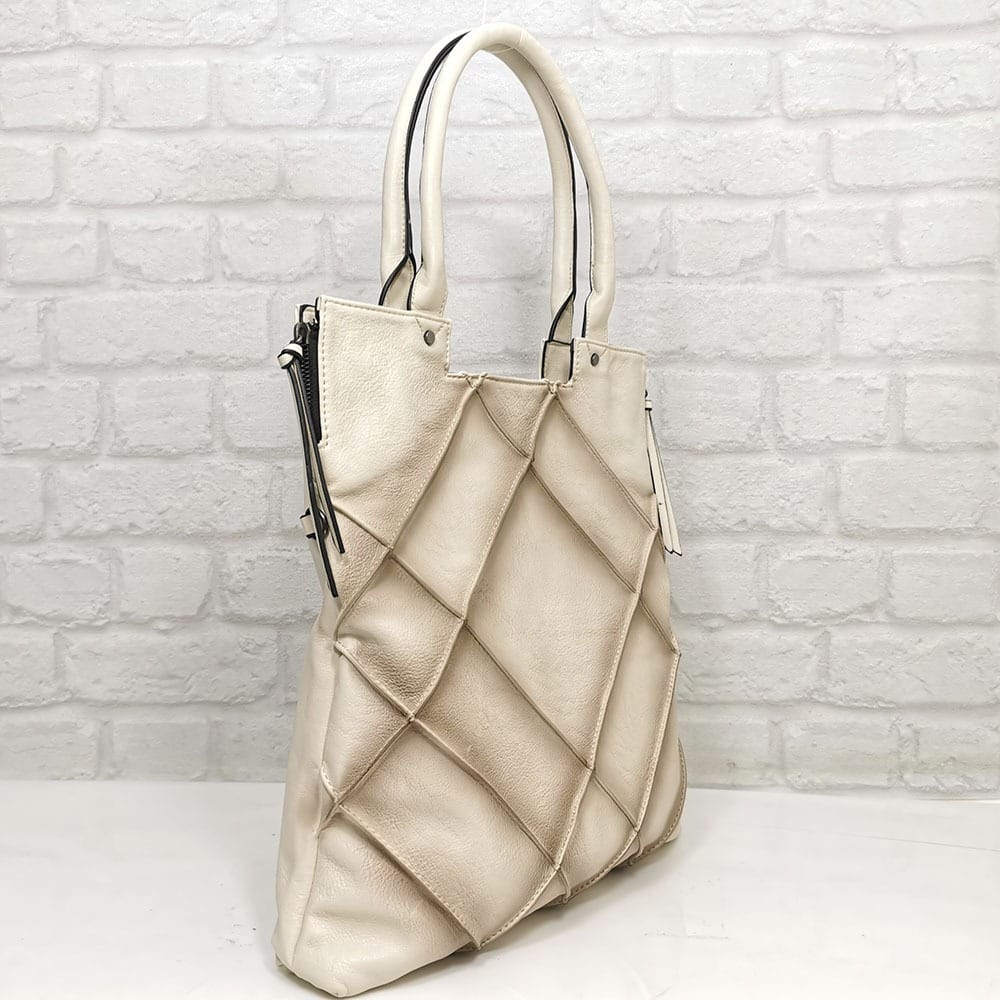 damska-chanta-351147-10 Дамска чанта Мария С екрю от Италия - EvrikaShop