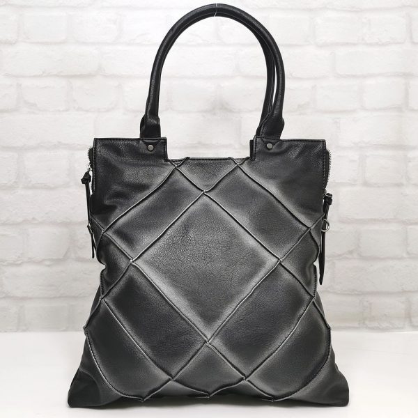 Дамска чанта Мария С черна от Италия - EvrikaShop