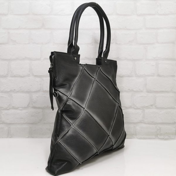 Дамска чанта Мария С черна от Италия - EvrikaShop