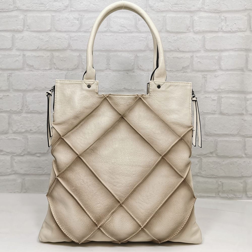 damska-chanta-351147-9 Дамска чанта Мария С екрю от Италия - EvrikaShop