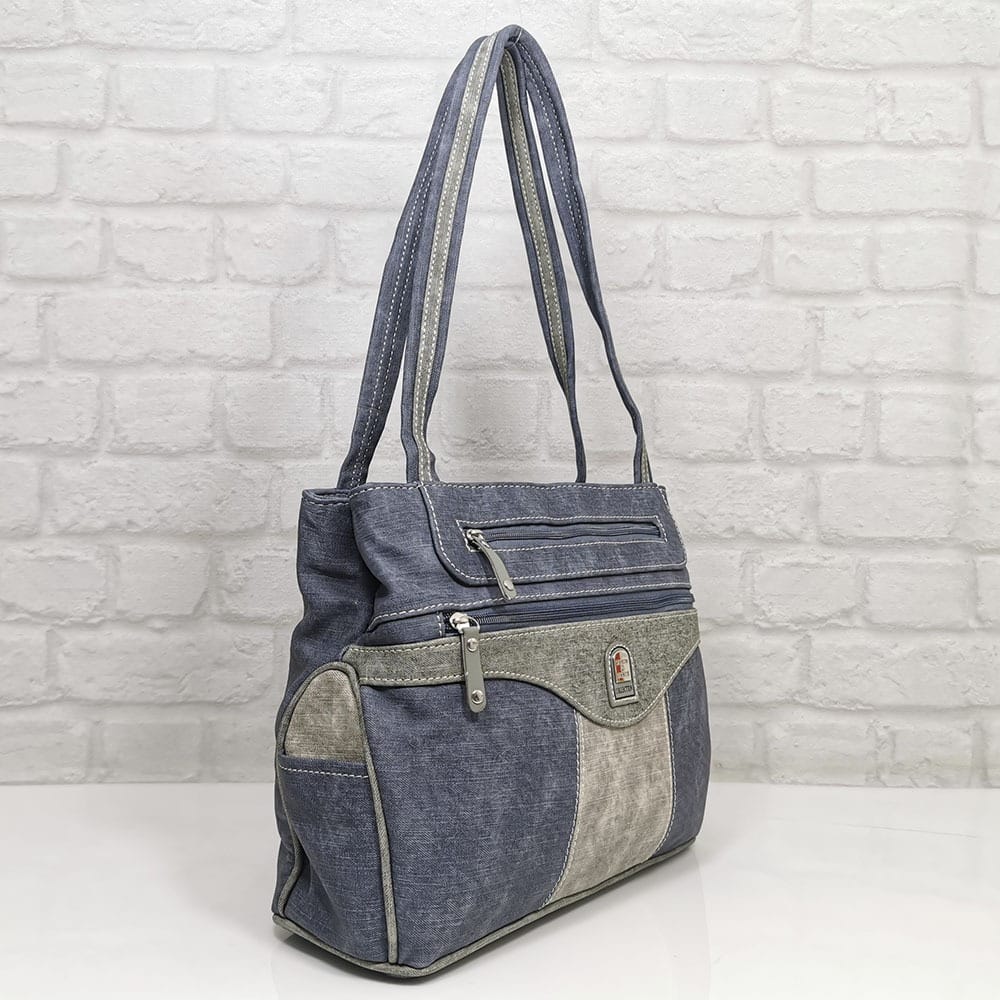 damska-chanta-56270ND-1 Чанта Еврика синя еко кожа, имитация на дънков плат - EvrikaShop