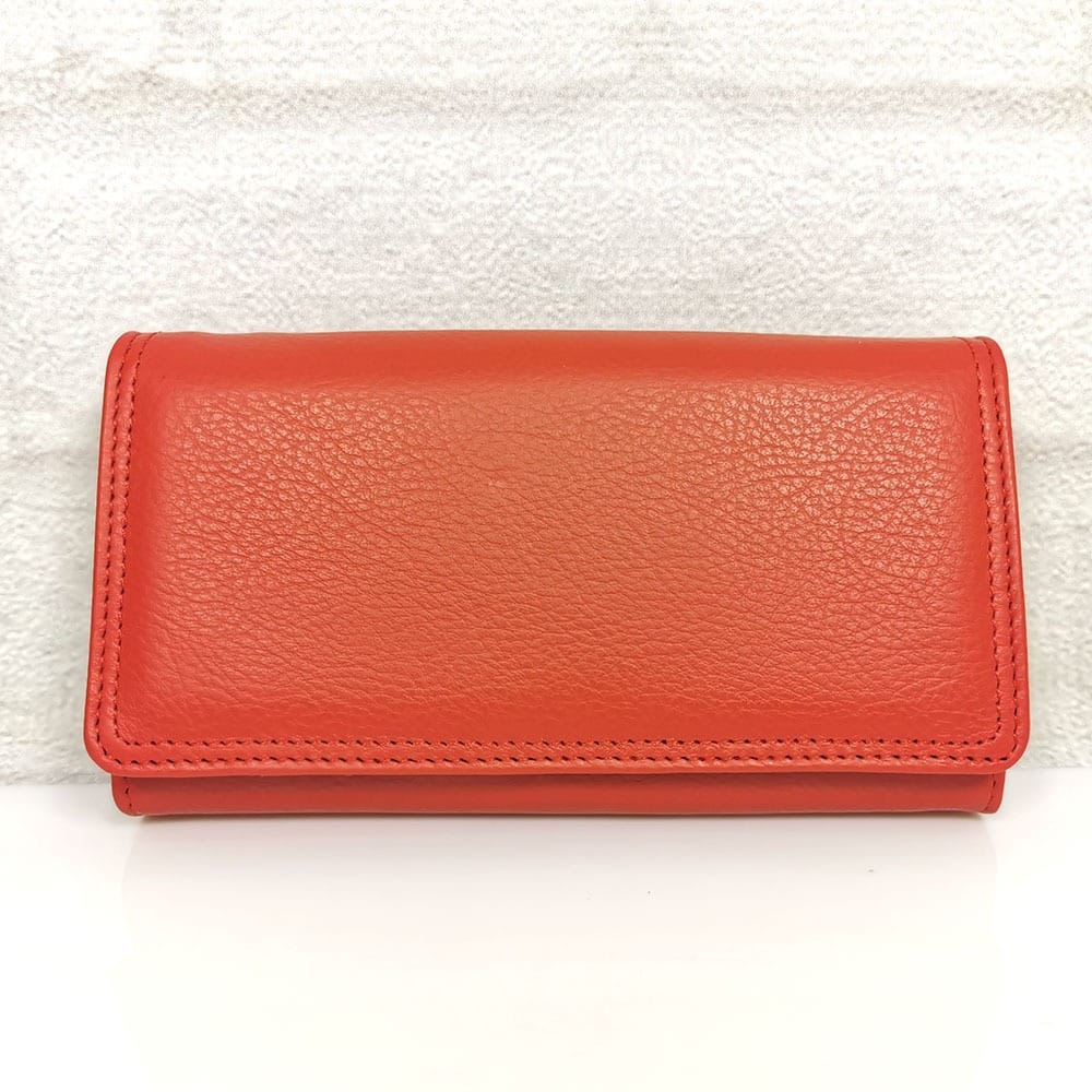 damsko-portmone-1001 Дамско портмоне естествена кожа 1001СН ярко червено, голямо