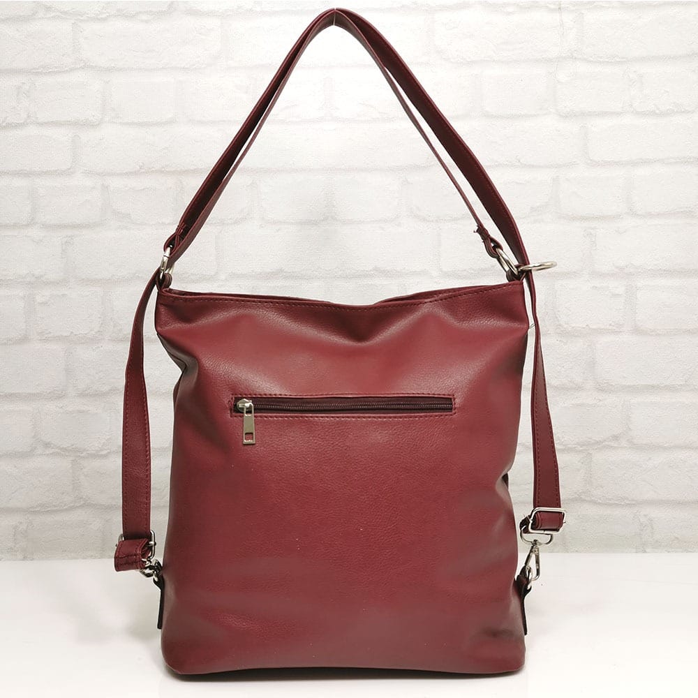 damska-chanta-101005-22 Чанта-раница Еврика тъмно червена с кроко - EvrikaShop