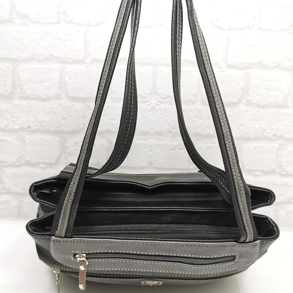 damska-chanta-56270HC-2 Ежедневна чанта Еврика черна със сиво - EvrikaShop