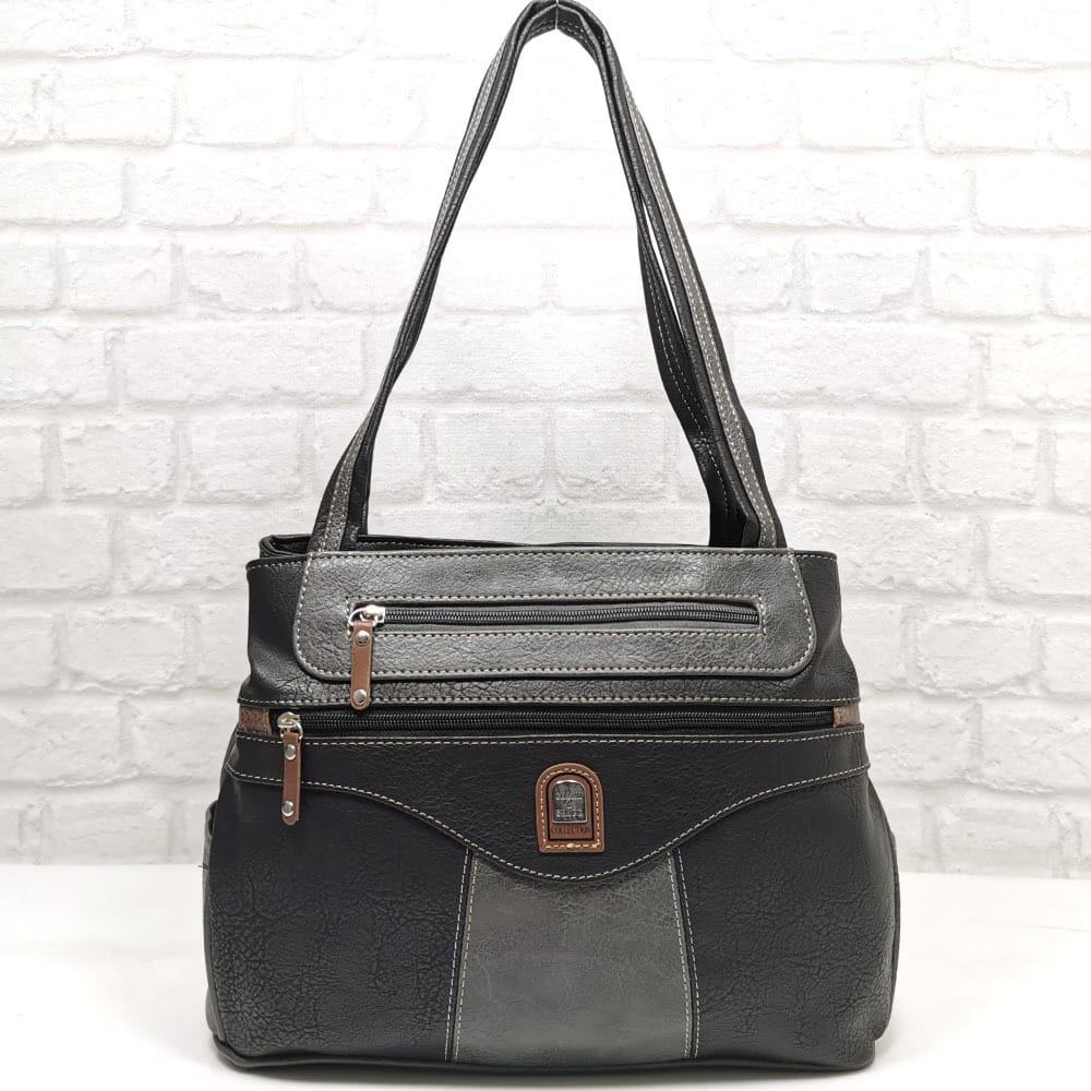 damska-chanta-56270HC Ежедневна чанта Еврика черна със сиво - EvrikaShop