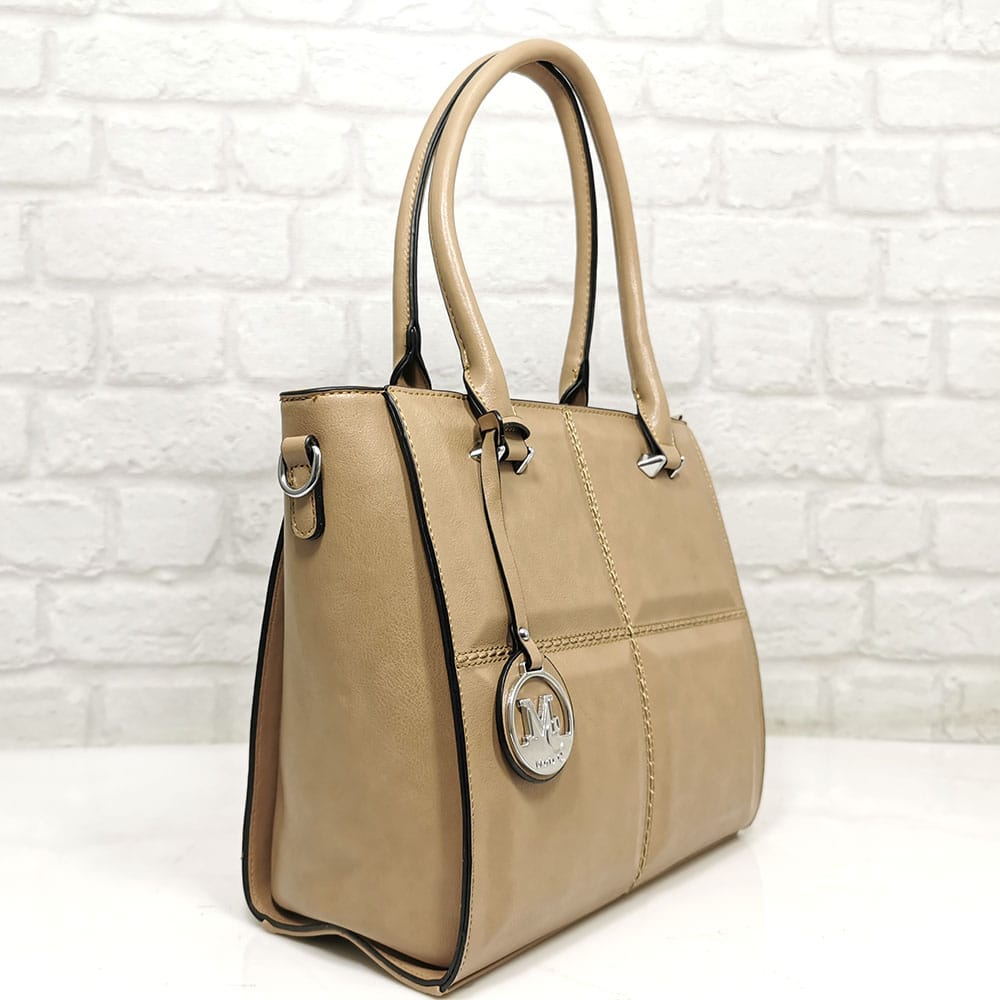 damska-chanta-351395-16 Тъмно бежова дамска чанта Мария С - EvrikaShop