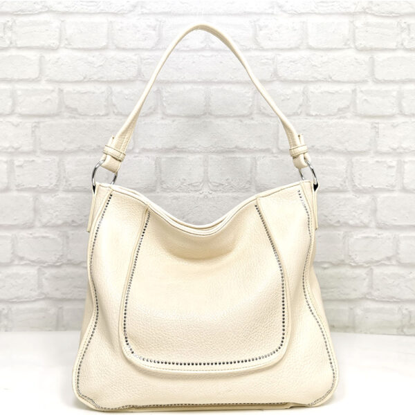 Спортно-елегантна дамска чанта Мария С екрю - EvrikaShop