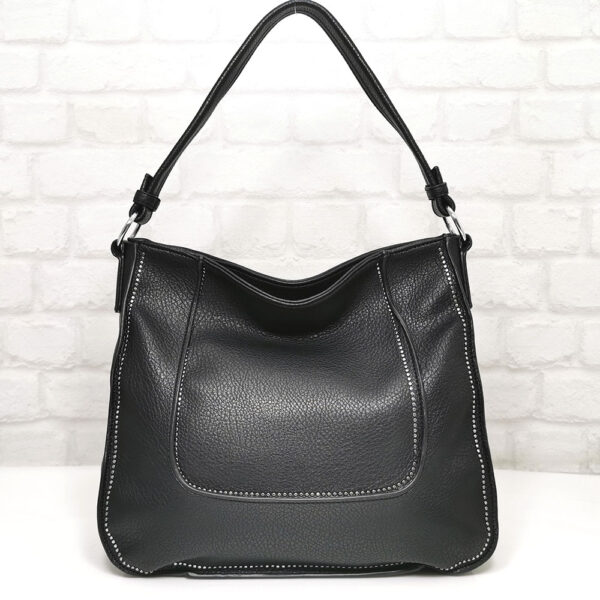Черна дамска чанта Мария С, внос от Италия - EvrikaShop