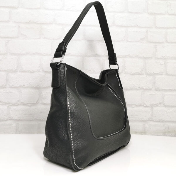 Черна дамска чанта Мария С, внос от Италия - EvrikaShop