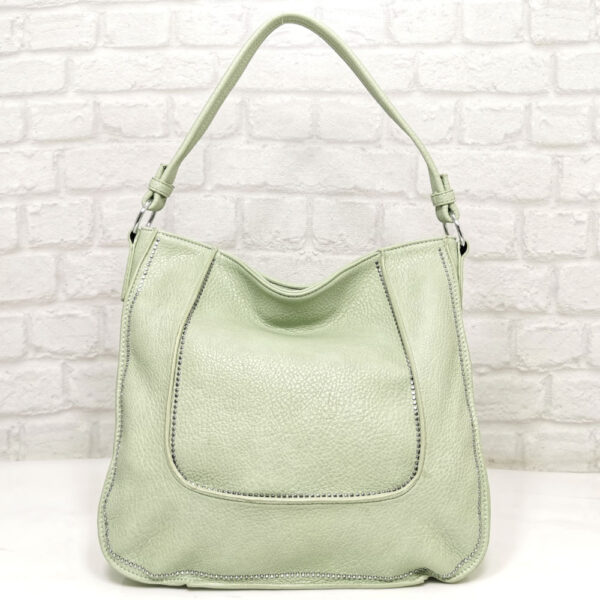 Зелена дамска чанта Мария С, внос от Италия - EvrikaShop