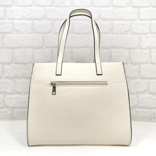 Средно голяма чанта Мария С екрю от Италия- EvrikaShop