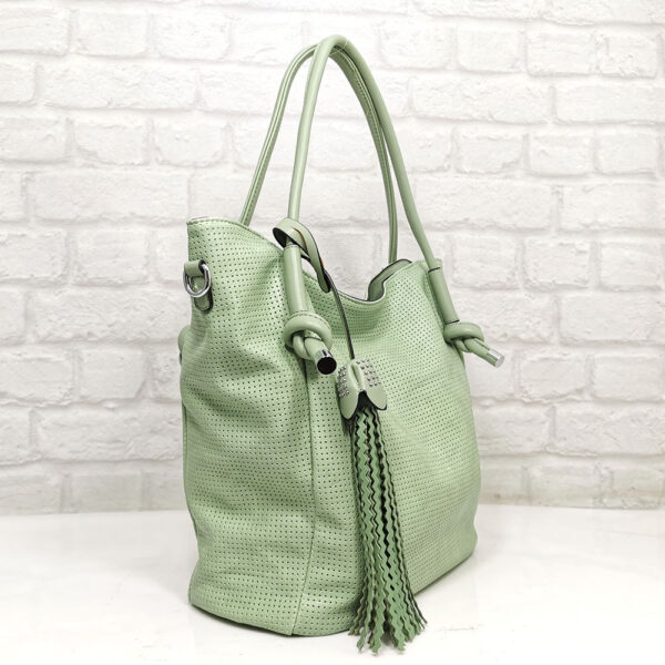 Голяма дамска чанта Мария С зелена - EvrikaShop