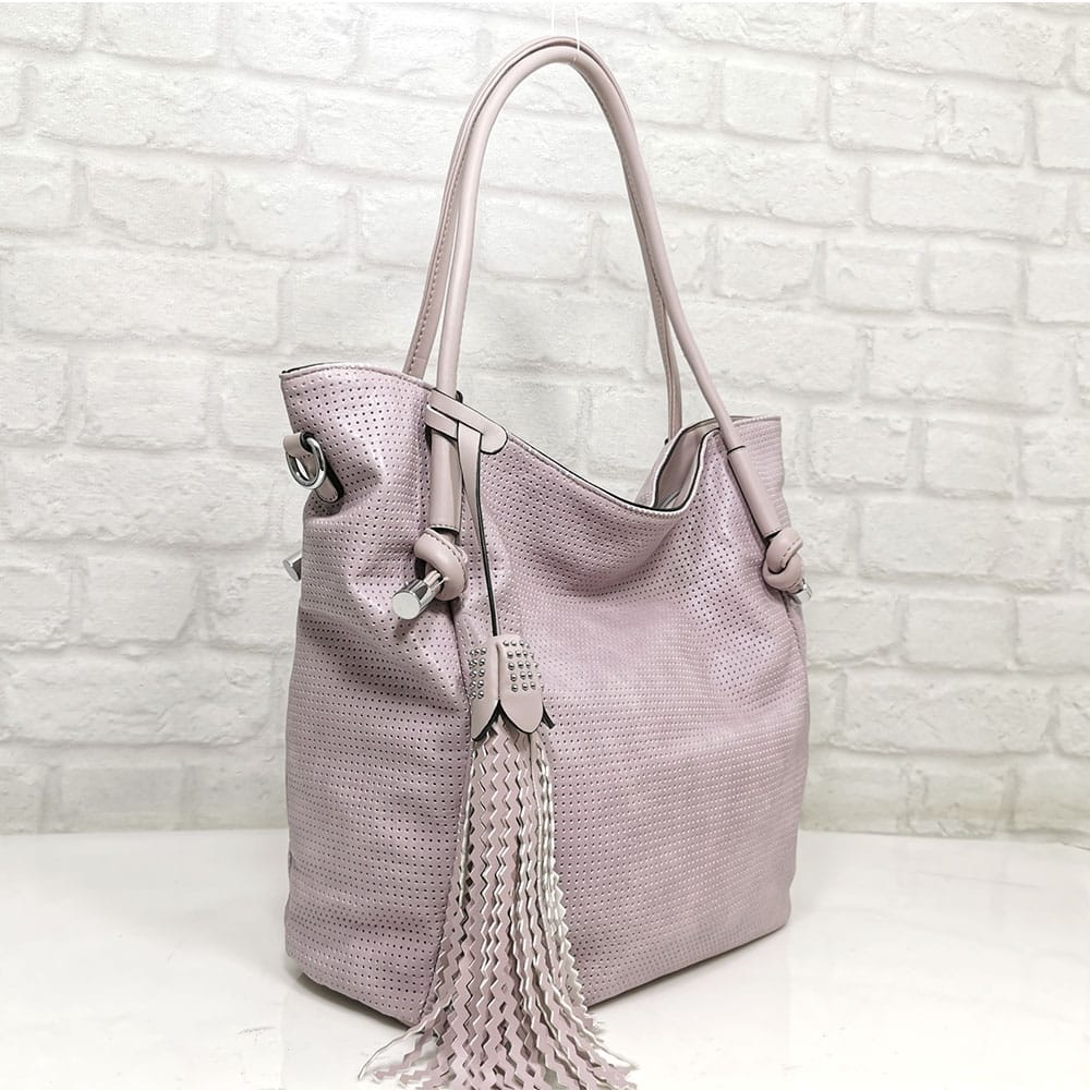 damska-chanta-351565-16 Голяма дамска чанта Мария С бледо лилава - EvrikaShop