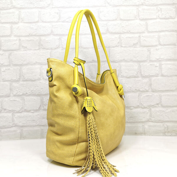 Голяма дамска чанта Мария С жълта - EvrikaShop